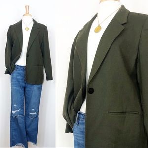 Vintage Wool Dark Green Blazer 8P